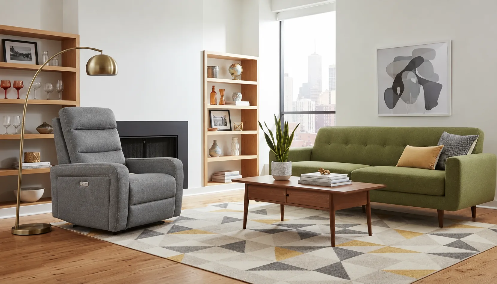 Poltrona Sealy Jann em ambiente contemporâneo
